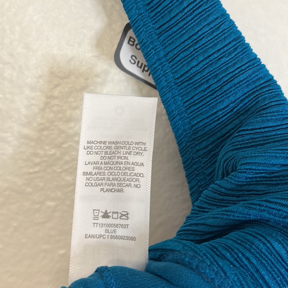 Time & True Women’s Textured Boning for Support Bikini Top Sz L(12-14) Blue - Picture 11 of 11